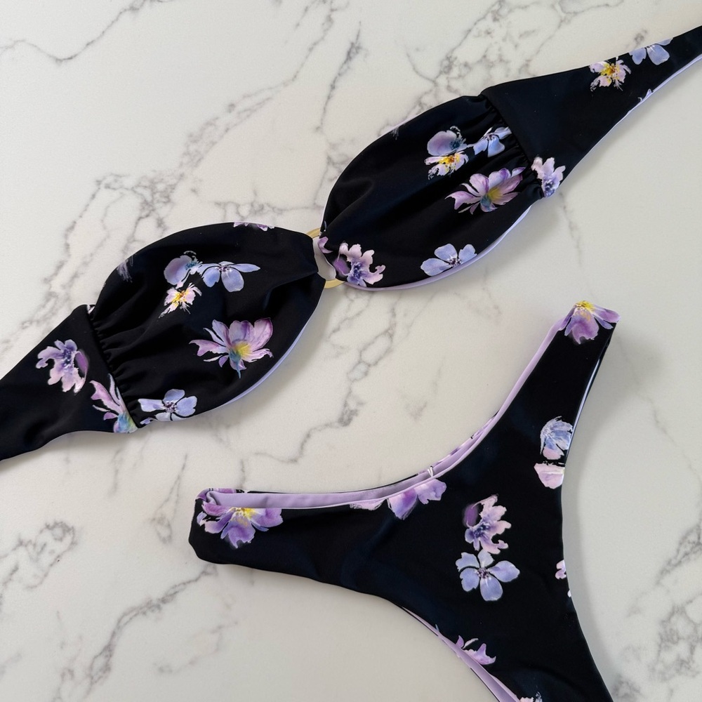 Leni Swims Reversible Bandeau Bikini SET - Midnight - Size Small